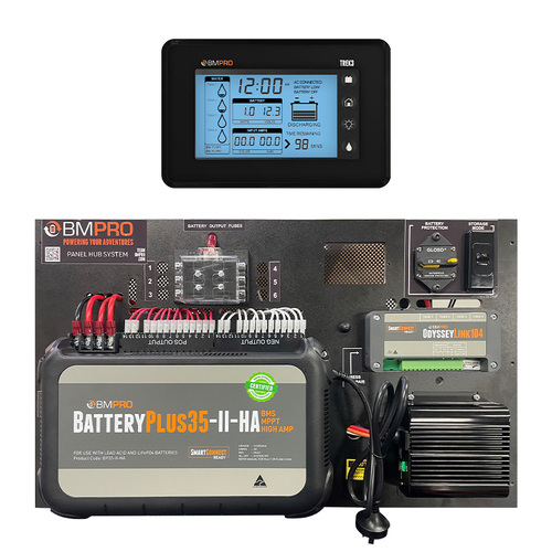 Batteryplus35 Panelhub System w/ Trek Display Odysseylink Miniboost DC-DC Charger