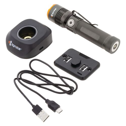 Rechargeable LED Torch With Charging Stand 600 Lumens 