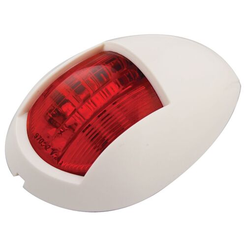 LED PORTSIDE NAV LAMP 12/24V RED WITH WHITE HOUSNG