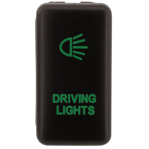 Driving Light Switch suits Early Toyota - Green Illum 12V ON/OFF