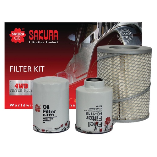 Sakura Filter Kit Oil Air Fuel Toyota 4 Runner Hilux LN 2L 3L