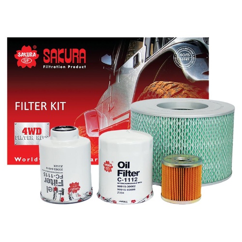 Sakura Filter Kit Oil Air Fuel Toyota Landcruiser HZJ