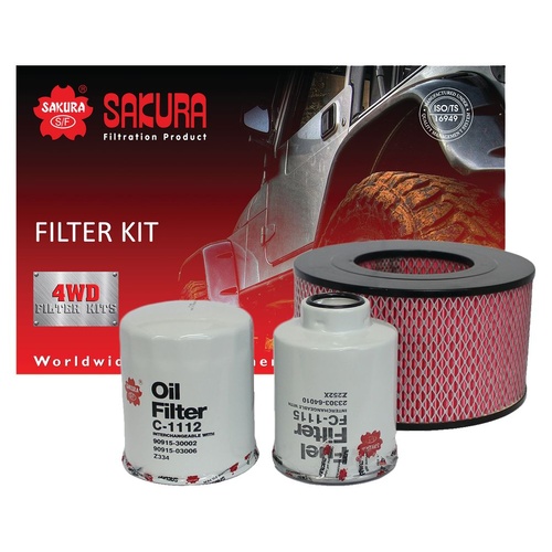 Sakura Filter Kit Oil Air Fuel Toyota Hilux LN Various