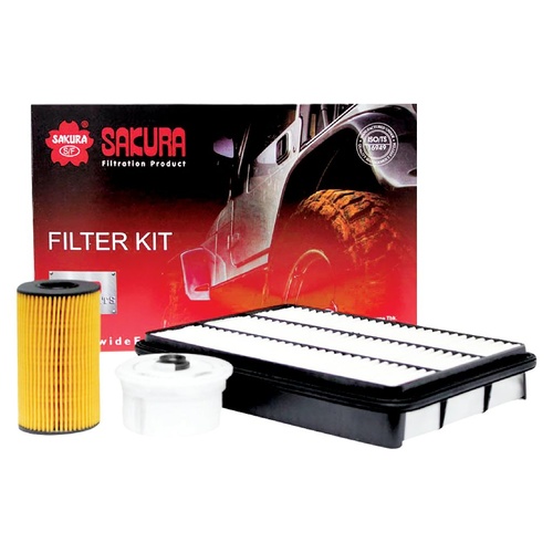 Sakura Filter Kit Oil Air Fuel Toyota Landcruiser VDJ Series