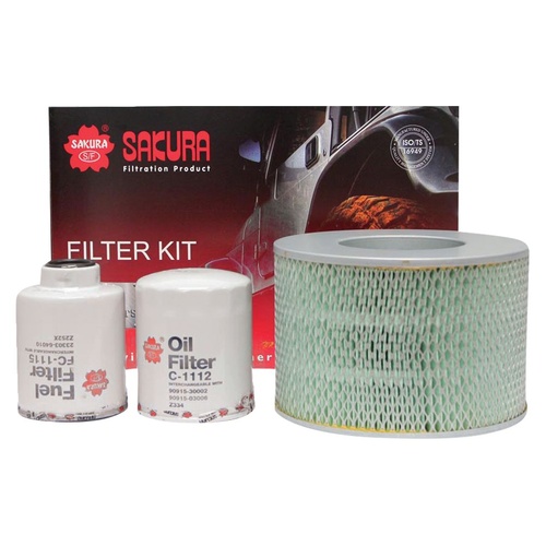 Sakura Filter Kit Oil Air Fuel Toyota Landcruiser HDJ78 HDJ79