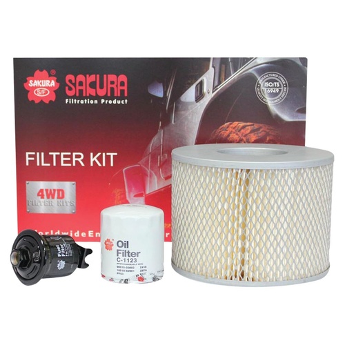 Sakura Filter Kit Oil Air Fuel Toyota HIlux VZN167R