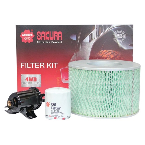 Sakura Filter Kit Oil Air Fuel Toyota Landcruiser FZJ75 FZJ80