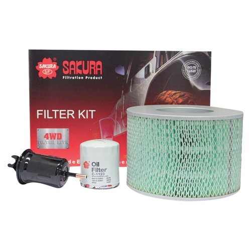 Sakura Filter Kit Oil Air Fuel Toyota Landcruiser FZJ78 FZJ79