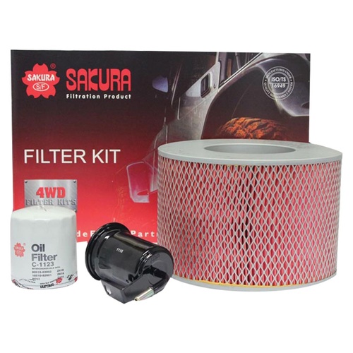 Sakura Filter Kit Oil Air Fuel Toyota Landcruiser FZJ105R