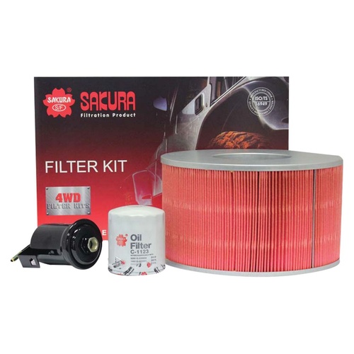 Sakura Filter Kit Oil Air Fuel Toyota Landcruiser UZJ100R