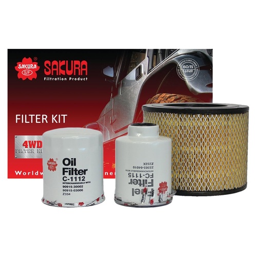 Sakura Filter Kit Oil Air Fuel Toyota Hilux Surf KZN130