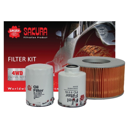 Sakura Filter Kit Oil Air Fuel Toyota Hilux LN147 LN167 LN172