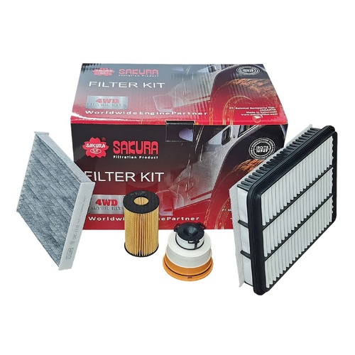 Sakura Filter Kit Oil Air Fuel Toyota Landcruiser VDJ200